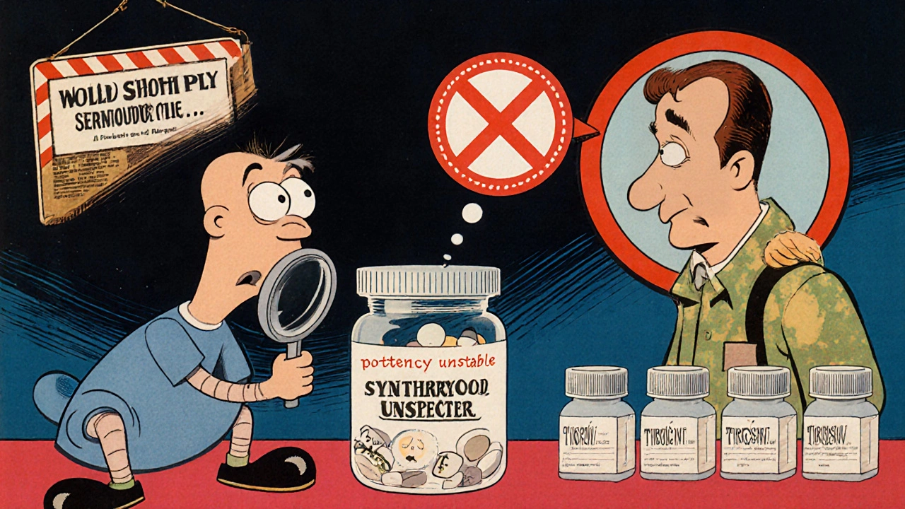 Patient examining inconsistent compounded pills while FDA inspector warns of unstable potency