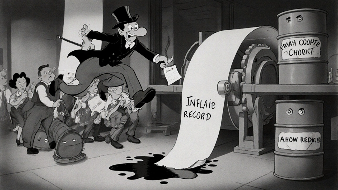 FDA inspectors confront workers in a foreign drug plant as invalid records drip from machines in cartoon style.