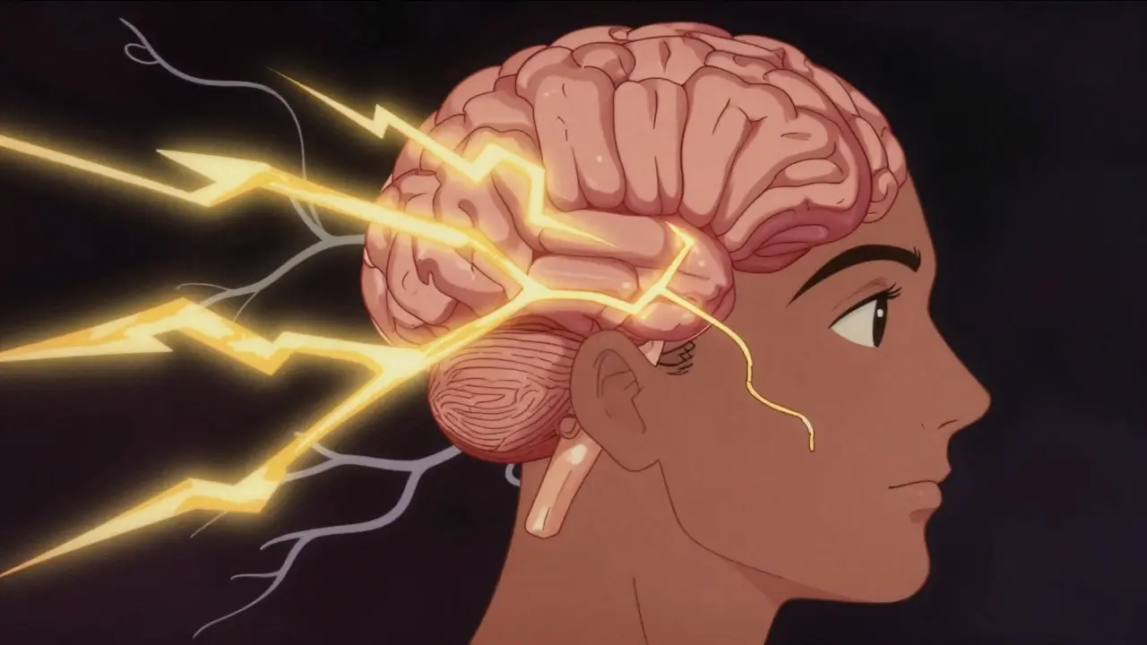 Stylized brain with glowing golden neural connections forming.
